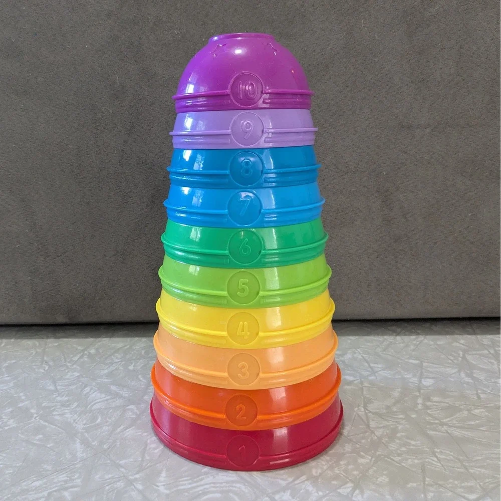 Fisher-Price Stack and Roll Cups 10 Piece Numbered Nesting Stacking Toy Set